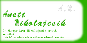 anett mikolajcsik business card